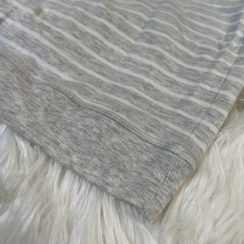 EUC. [Athleta] Grey & White <Criss Cross> Soft Striped + Tulip Hem Dress | Small - Picture 9 of 13